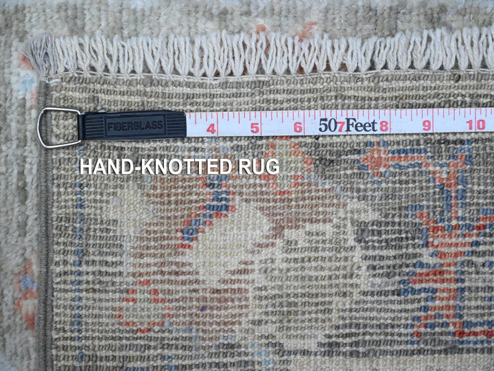 2'6" x 15'3" New Hand Knotted Grey Wool Runner Oriental Rug - MOA10289596
