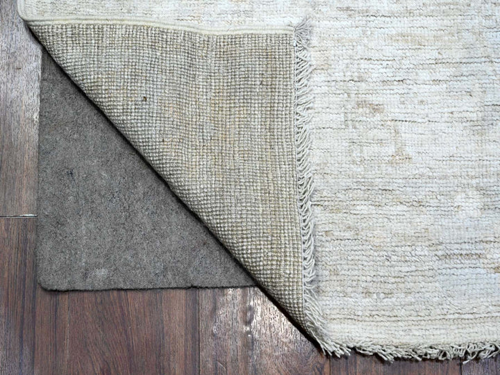 2'8" x 15'5" New Hand Knotted Grey Wool Runner Oriental Rug - MOA10289599