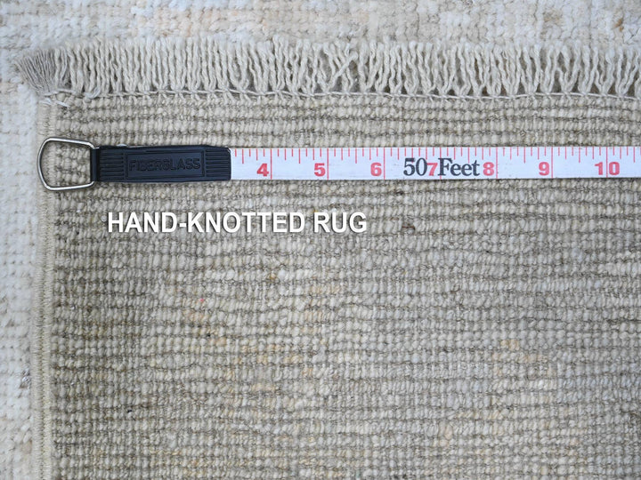2'8" x 15'5" New Hand Knotted Grey Wool Runner Oriental Rug - MOA10289599