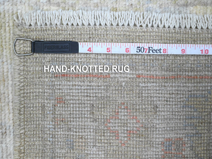 2'8" x 11'6" New Hand Knotted Green Wool Runner Oriental Rug - MOA10289600