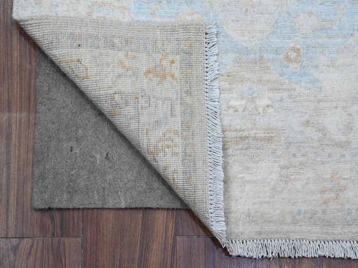 2'6" x 18'10" New Hand Knotted Grey Wool Runner Oriental Rug - MOA10289602