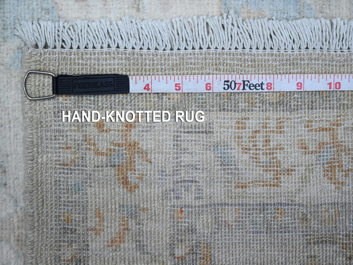 2'6" x 18'10" New Hand Knotted Grey Wool Runner Oriental Rug - MOA10289602