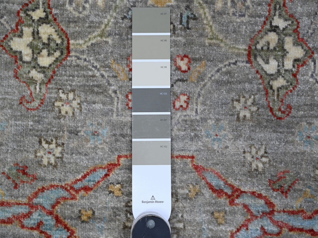 3'0" x 19'9" New Hand Knotted Grey Wool Runner Oriental Rug - MOA10289603