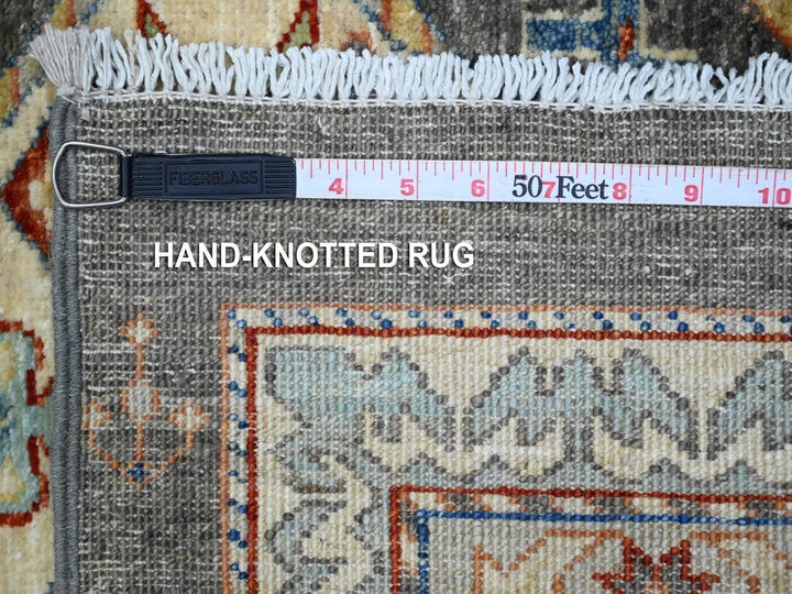 2'7" x 9'6" New Hand Knotted Grey Wool Runner Oriental Rug - MOA10289604