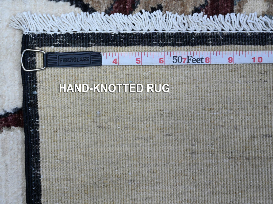 2'5" x 3'11" New Hand Knotted Ivory Wool Rectangle Oriental Rug - MOA10289605