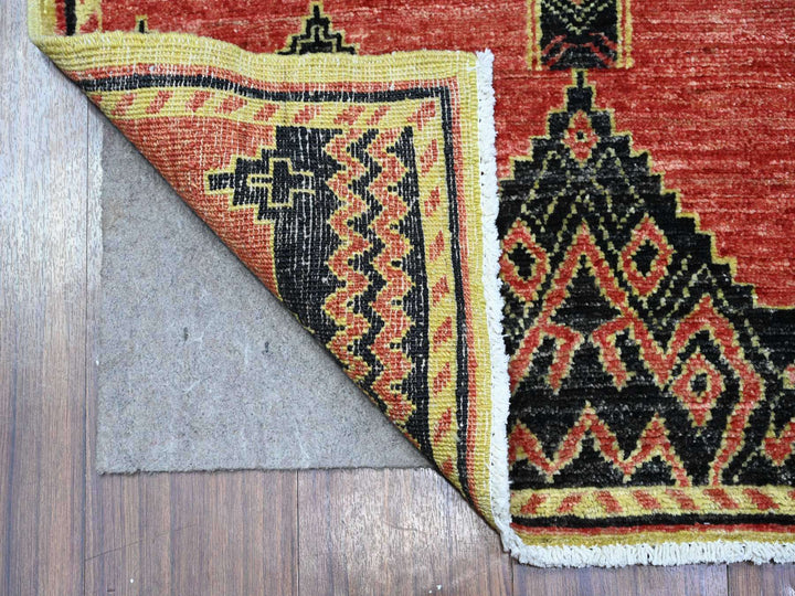 2'7" x 11'2" New Hand Knotted Red Wool Runner Oriental Rug - MOA10289615