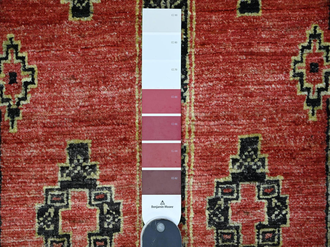 2'7" x 11'2" New Hand Knotted Red Wool Runner Oriental Rug - MOA10289615