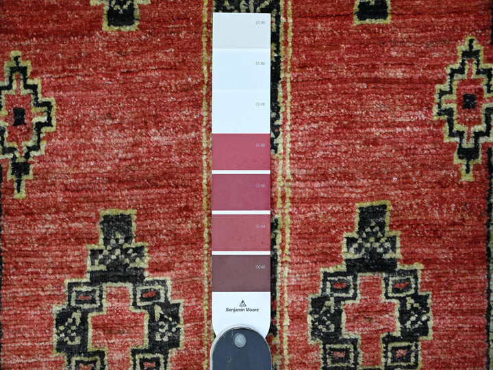 2'7" x 11'2" New Hand Knotted Red Wool Runner Oriental Rug - MOA10289615