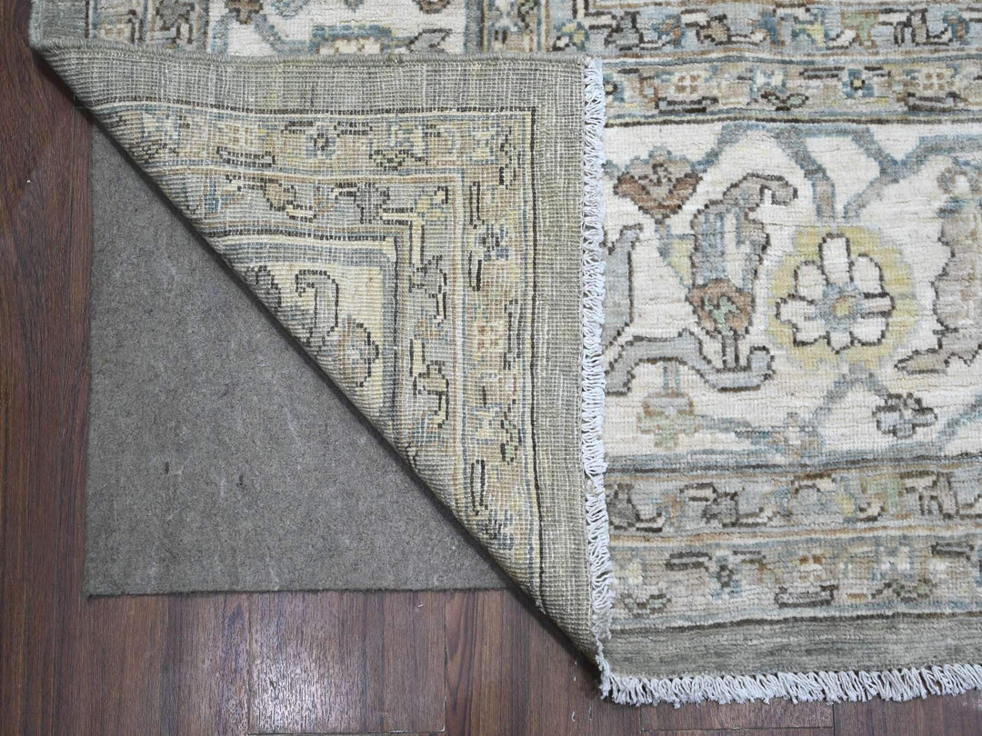 8'3" x 10'5" New Hand Knotted Grey Wool Rectangle Oriental Rug - MOA10289620