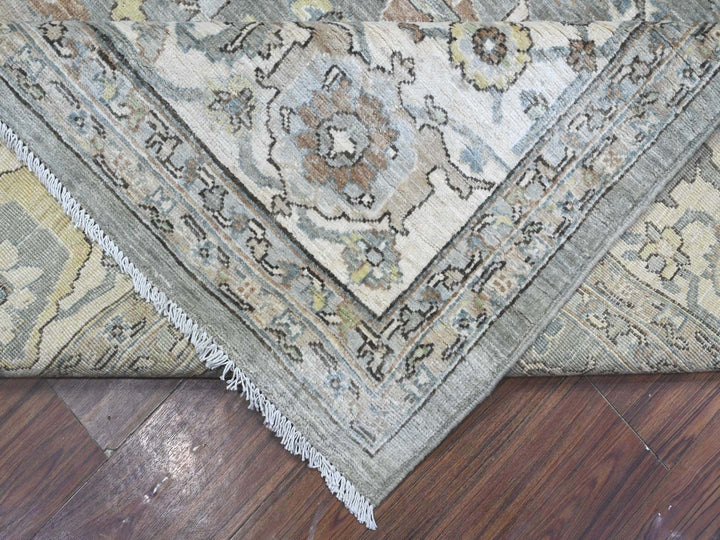 8'3" x 10'5" New Hand Knotted Grey Wool Rectangle Oriental Rug - MOA10289620