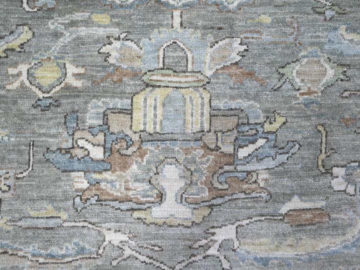8'3" x 10'5" New Hand Knotted Grey Wool Rectangle Oriental Rug - MOA10289620