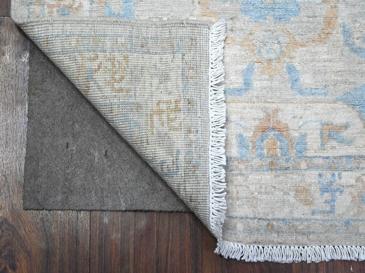 2'7" x 9'6" New Hand Knotted Grey Wool Runner Oriental Rug - MOA10289627