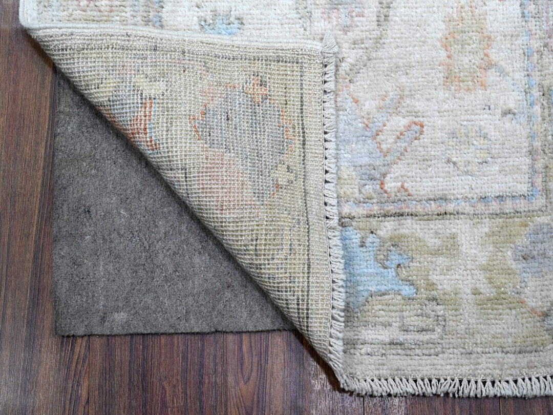 2'6" x 19'1" New Hand Knotted Grey Wool Runner Oriental Rug - MOA10289629