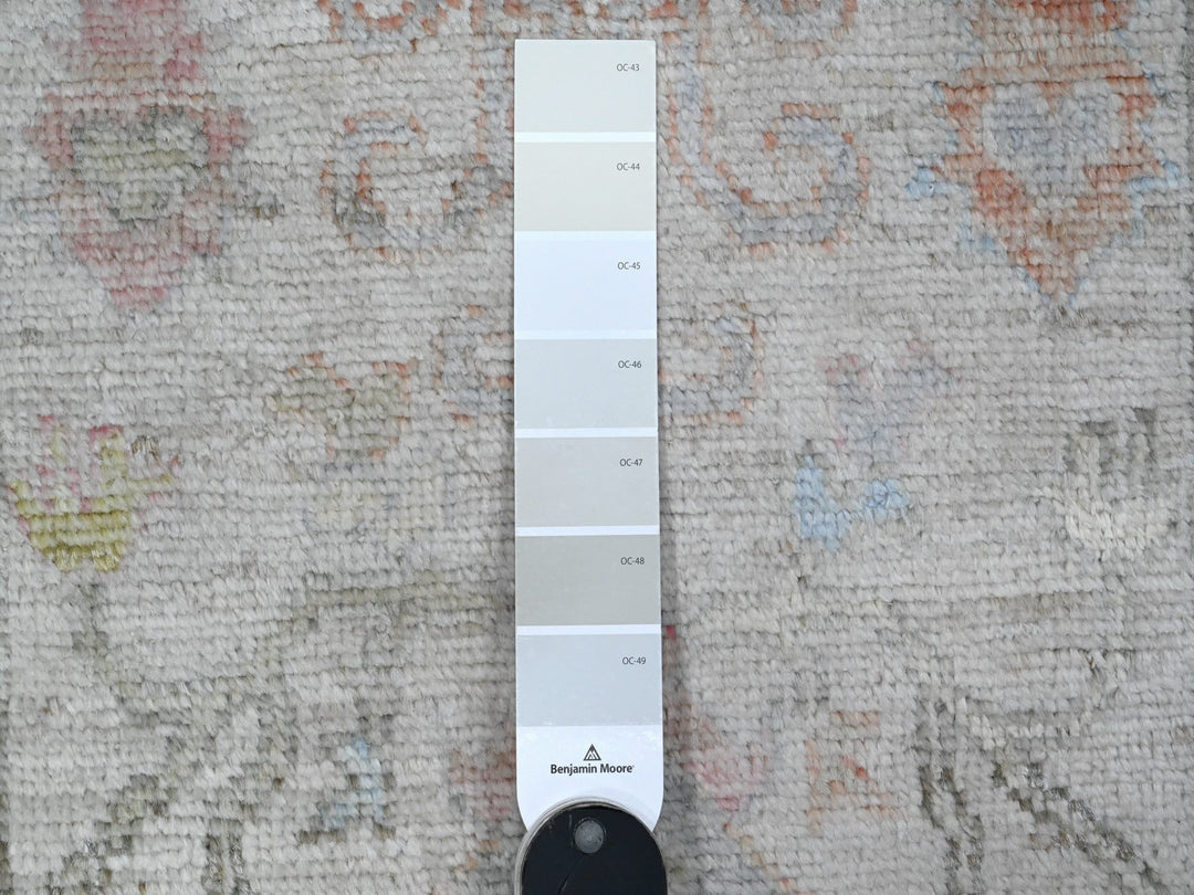 2'6" x 19'1" New Hand Knotted Grey Wool Runner Oriental Rug - MOA10289629
