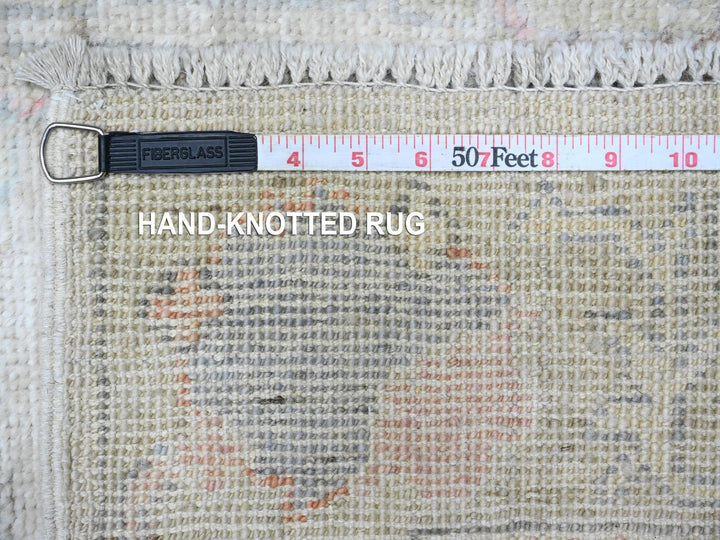 2'6" x 19'1" New Hand Knotted Grey Wool Runner Oriental Rug - MOA10289629
