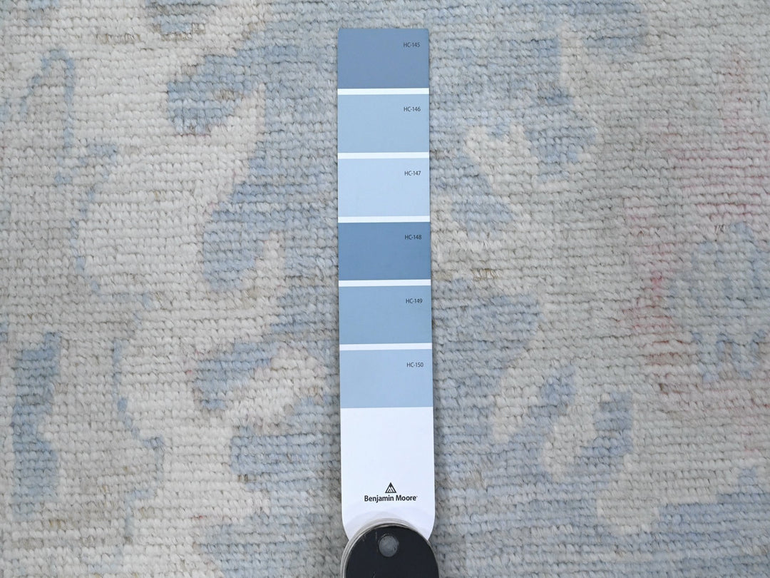 2'7" x 15'3" New Hand Knotted Blue Wool Runner Oriental Rug - MOA10289630