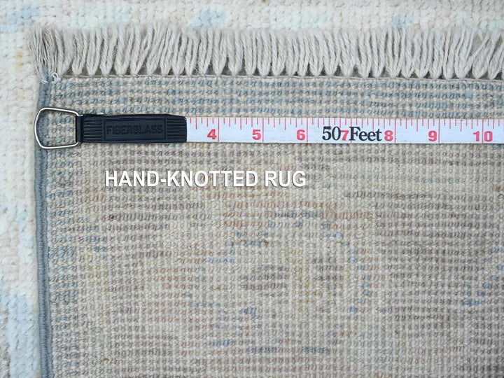 2'7" x 15'3" New Hand Knotted Blue Wool Runner Oriental Rug - MOA10289630