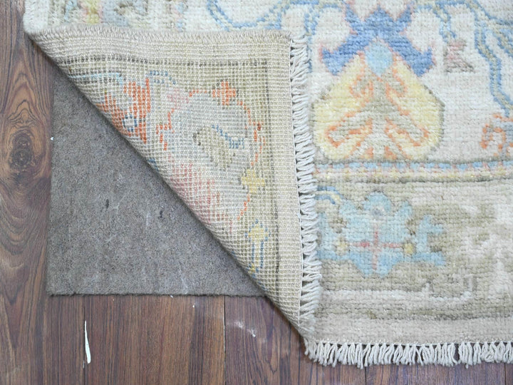 2'7" x 15'9" New Hand Knotted Grey Wool Runner Oriental Rug - MOA10289631