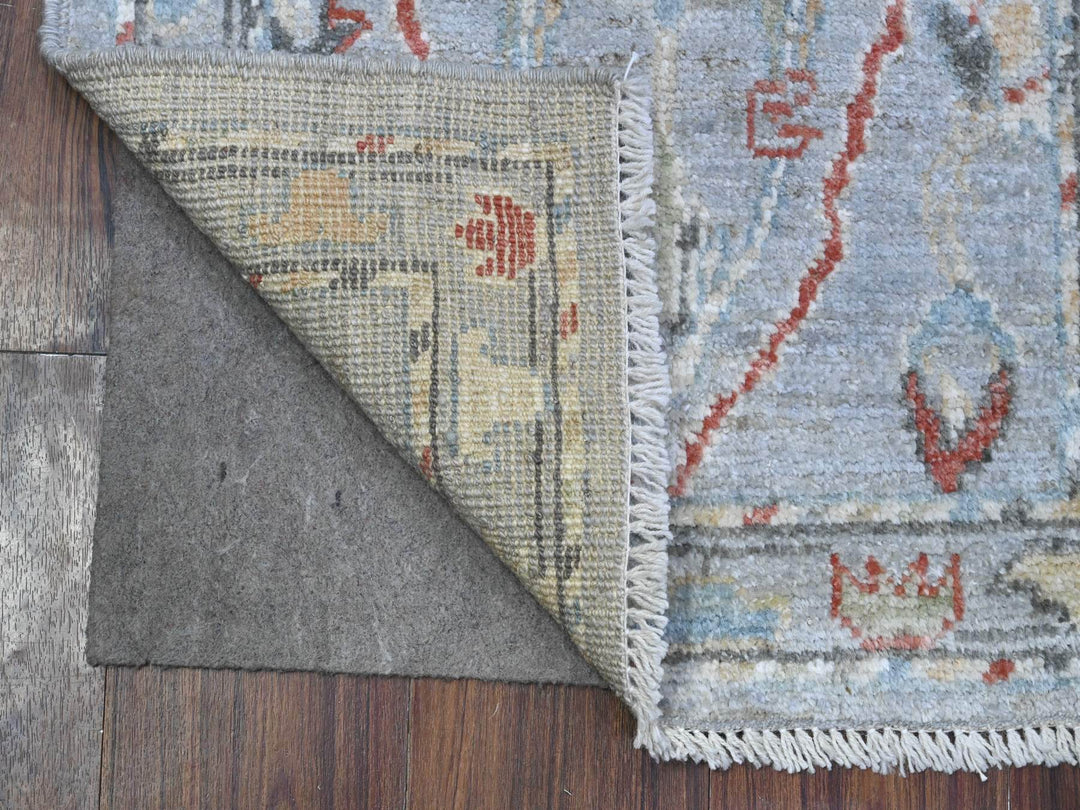 2'1" x 3'1" New Hand Knotted Grey Wool Rectangle Oriental Rug - MOA10289633