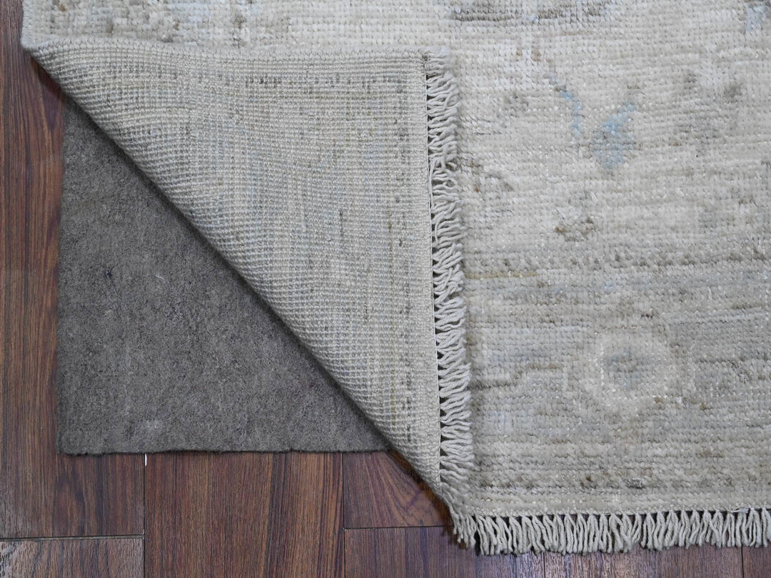 2'9" x 19'0" New Hand Knotted Ivory Wool Runner Oriental Rug - MOA10289637