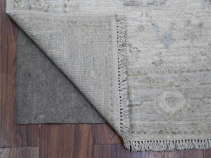 2'9" x 19'0" New Hand Knotted Ivory Wool Runner Oriental Rug - MOA10289637