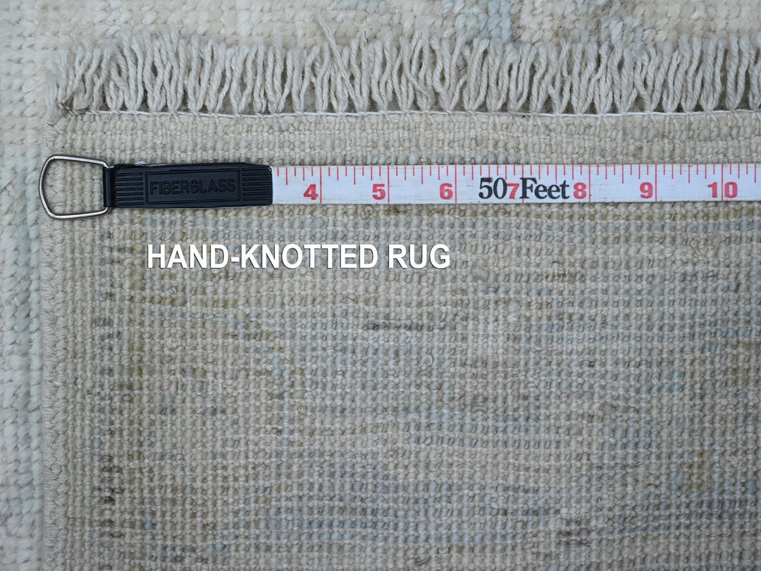 2'9" x 19'0" New Hand Knotted Ivory Wool Runner Oriental Rug - MOA10289637