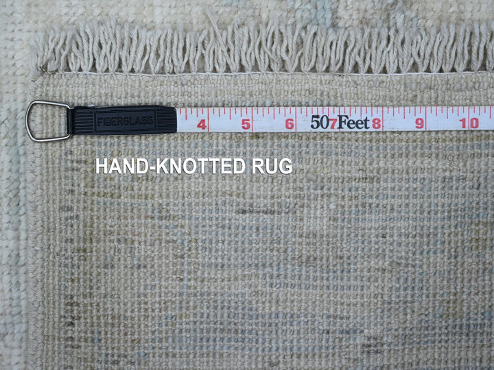 2'9" x 19'0" New Hand Knotted Ivory Wool Runner Oriental Rug - MOA10289637