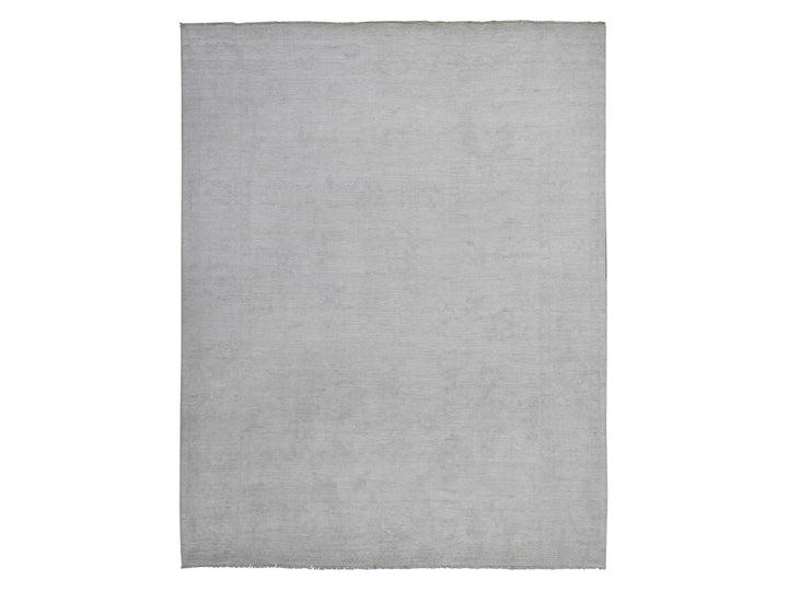 8'10" x 11'4" New Hand Knotted Ivory Wool Rectangle Oriental Rug - MOA10289645