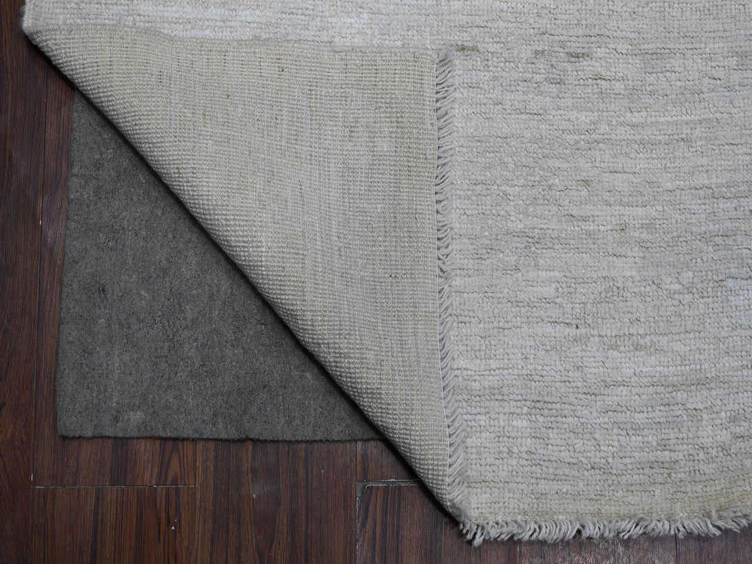 8'10" x 11'4" New Hand Knotted Ivory Wool Rectangle Oriental Rug - MOA10289645