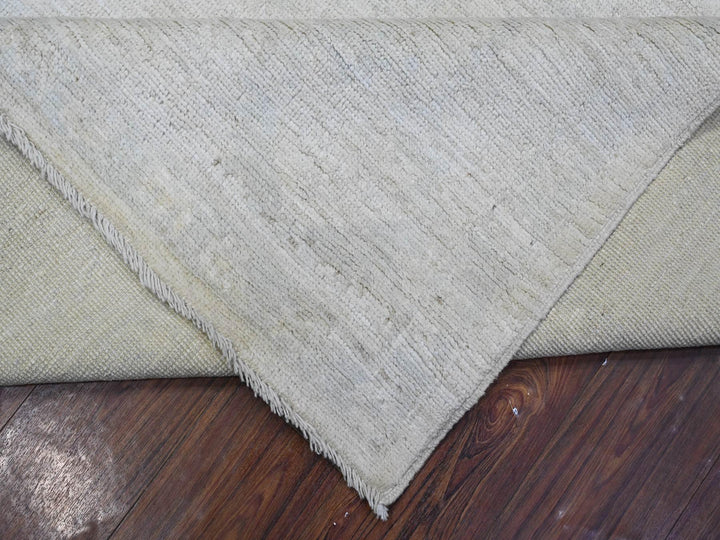 8'10" x 11'4" New Hand Knotted Ivory Wool Rectangle Oriental Rug - MOA10289645