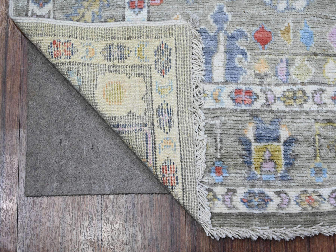 4'5" x 10'0" New Hand Knotted Green Wool Runner Oriental Rug - MOA10289647