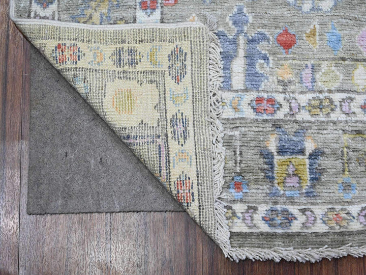 4'5" x 10'0" New Hand Knotted Green Wool Runner Oriental Rug - MOA10289647