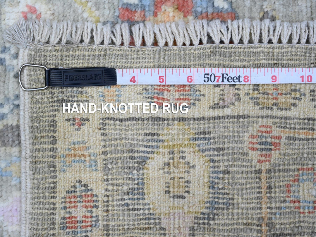 4'5" x 10'0" New Hand Knotted Green Wool Runner Oriental Rug - MOA10289647