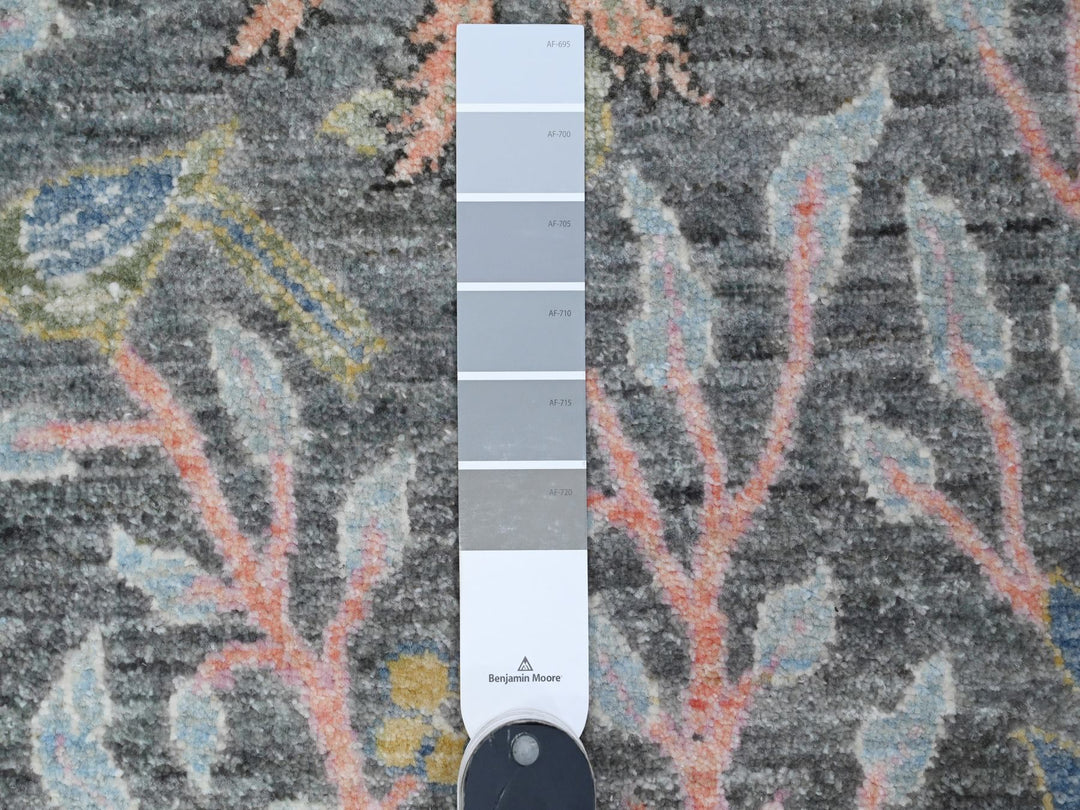 2'6" x 6'2" New Hand Knotted Grey Wool Runner Oriental Rug - MOA10289648