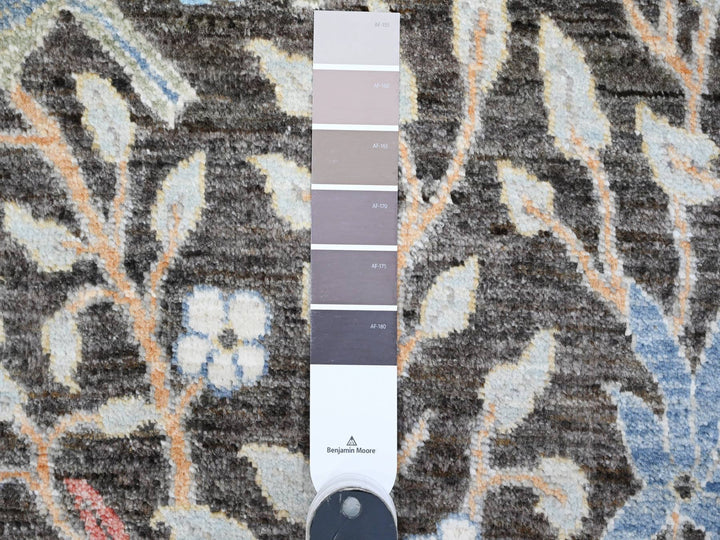 4'0" x 15'10" New Hand Knotted Grey Wool Runner Oriental Rug - MOA10289649