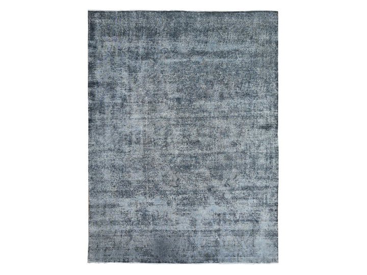 9'3" x 12'6" Vintage Hand Knotted Overdyed Wool Rectangle Oriental Rug - MOA10289653
