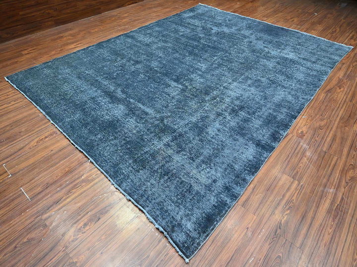 9'3" x 12'6" Vintage Hand Knotted Overdyed Wool Rectangle Oriental Rug - MOA10289653