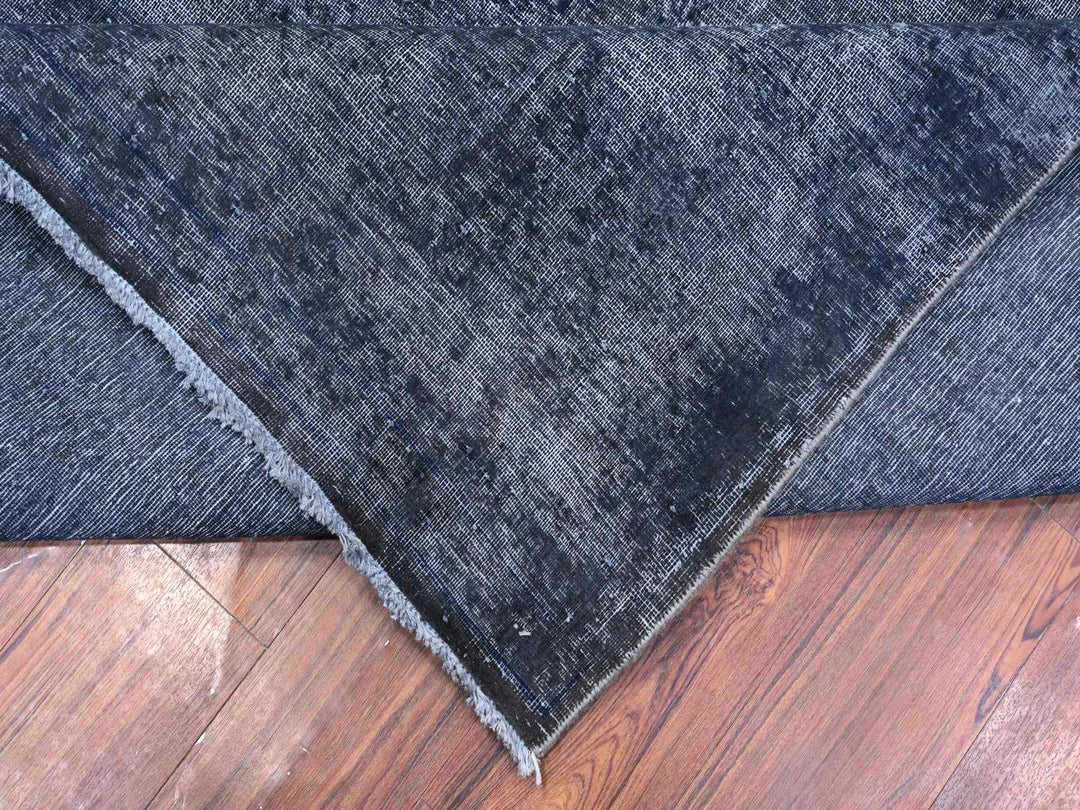 9'3" x 12'6" Vintage Hand Knotted Overdyed Wool Rectangle Oriental Rug - MOA10289653