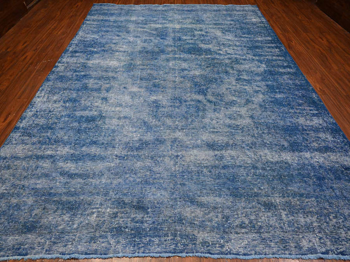 9'5" x 12'7" Vintage Hand Knotted Overdyed Wool Rectangle Oriental Rug - MOA10289654