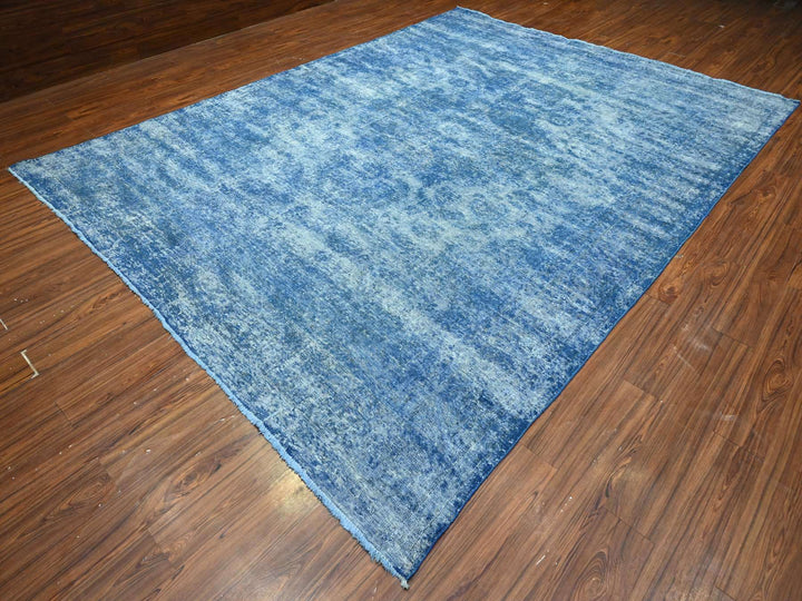 9'5" x 12'7" Vintage Hand Knotted Overdyed Wool Rectangle Oriental Rug - MOA10289654