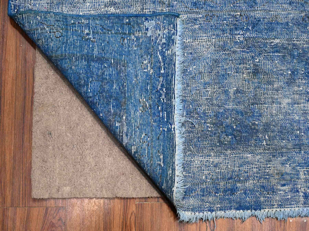 9'5" x 12'7" Vintage Hand Knotted Overdyed Wool Rectangle Oriental Rug - MOA10289654