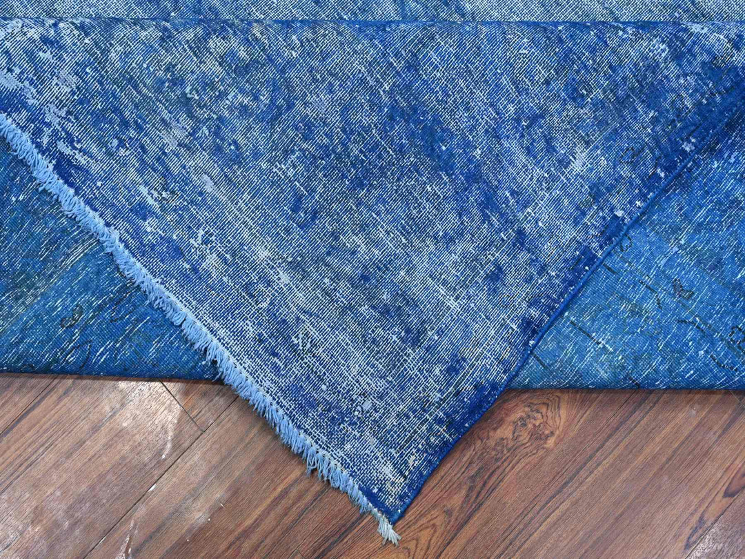9'5" x 12'7" Vintage Hand Knotted Overdyed Wool Rectangle Oriental Rug - MOA10289654