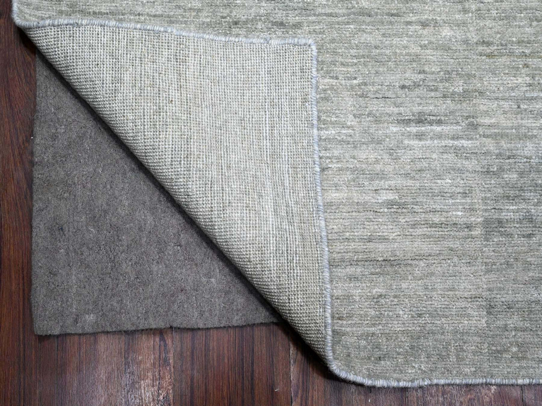 8'8" x 11'9" New Hand Knotted Grey Wool Rectangle Oriental Rug - MOA10289655