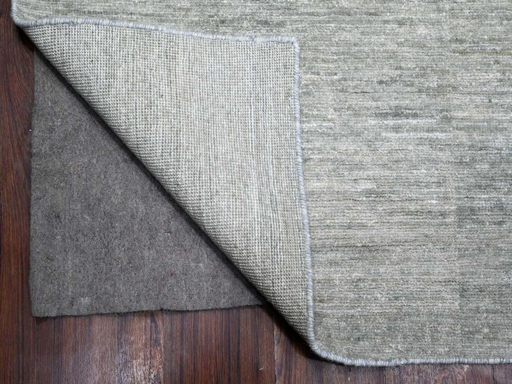 8'8" x 11'9" New Hand Knotted Grey Wool Rectangle Oriental Rug - MOA10289655