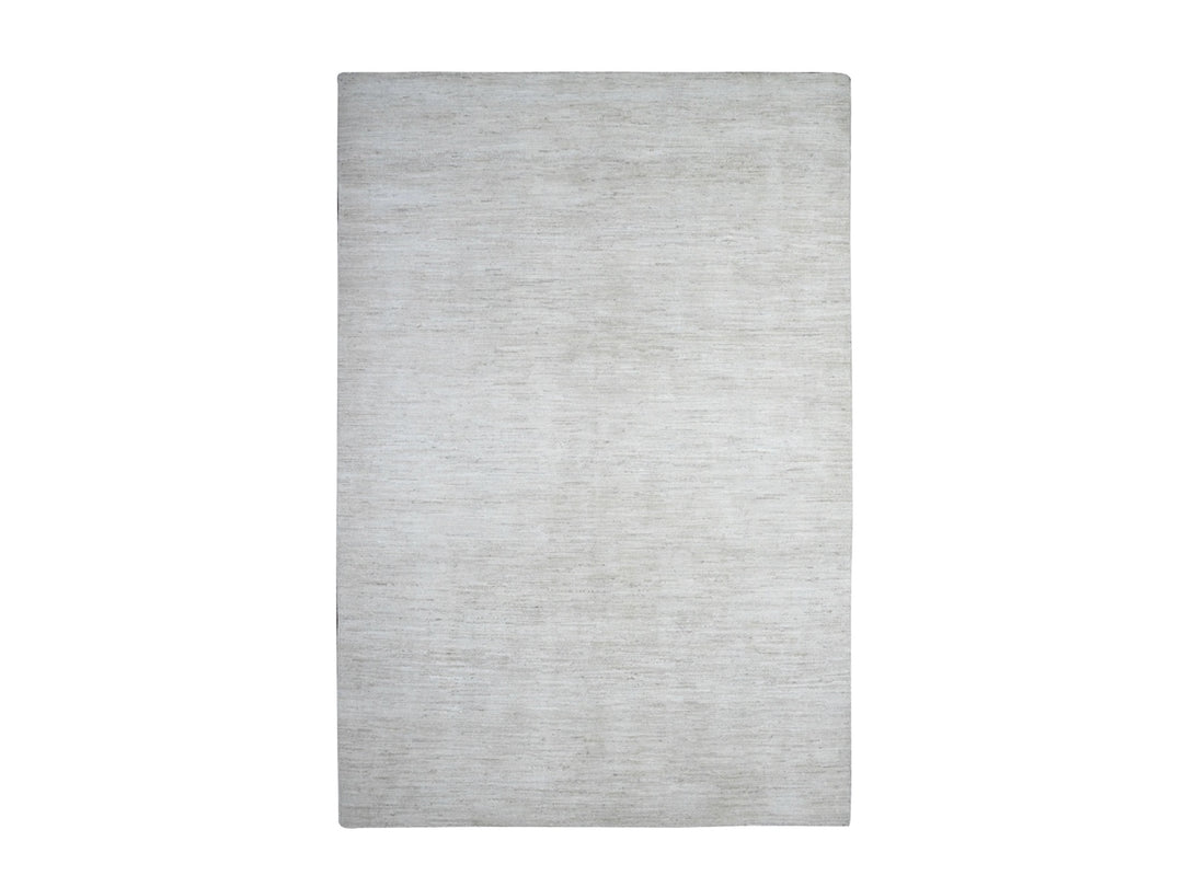 6'0" x 8'11" New Hand Knotted Ivory Wool Rectangle Oriental Rug - MOA10289656