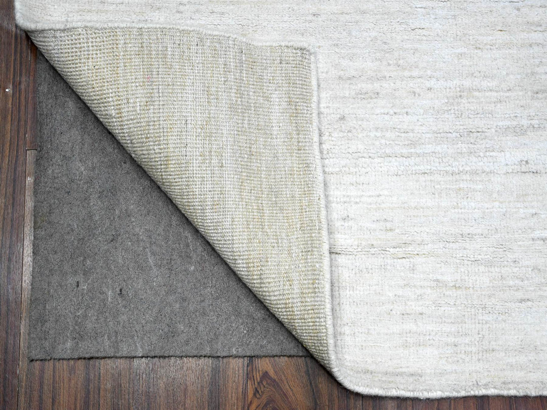 6'0" x 8'11" New Hand Knotted Ivory Wool Rectangle Oriental Rug - MOA10289656