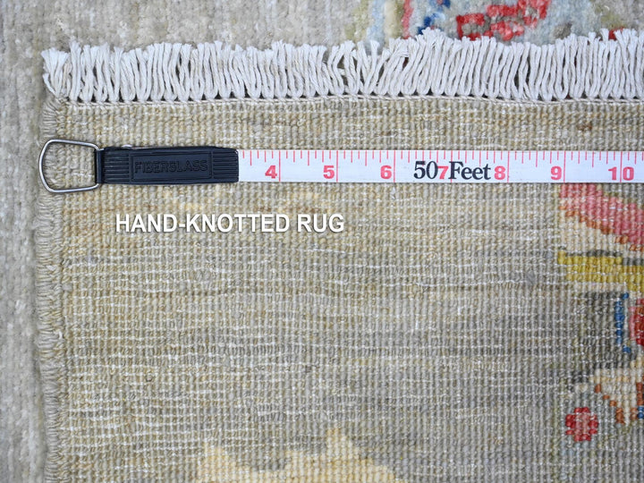 4'1" x 12'0" New Hand Knotted Grey Wool Runner Oriental Rug - MOA10289660