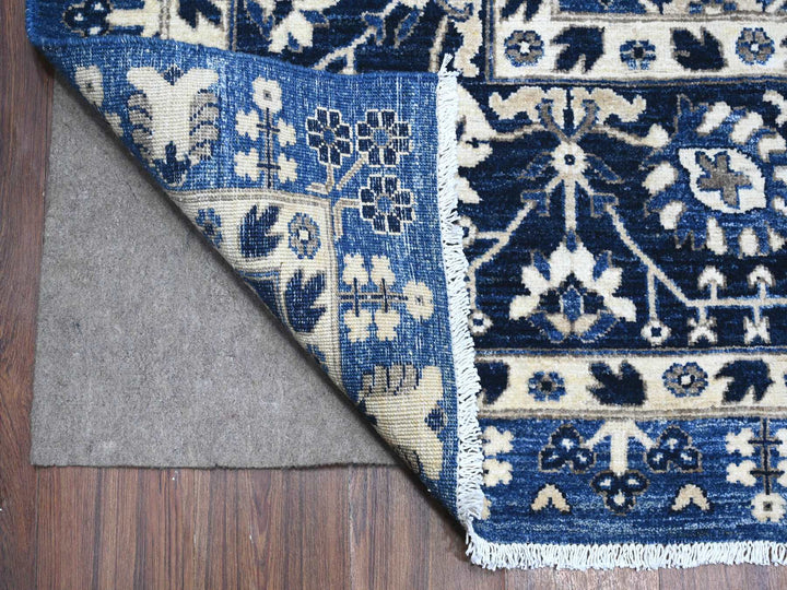 9'2" x 11'6" New Hand Knotted Blue Wool Rectangle Oriental Rug - MOA10289664