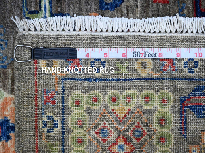 4'0" x 16'1" New Hand Knotted Grey Wool Runner Oriental Rug - MOA10289669