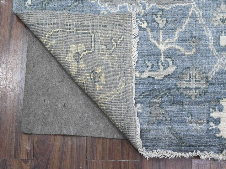 4'1" x 11'10" New Hand Knotted Grey Wool Runner Oriental Rug - MOA10289673